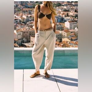 Zara Pleated Belted Pants | NWT